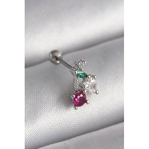 316L �elik G�m�� Renk Zirkon Ta�l� Tragus Piercing
