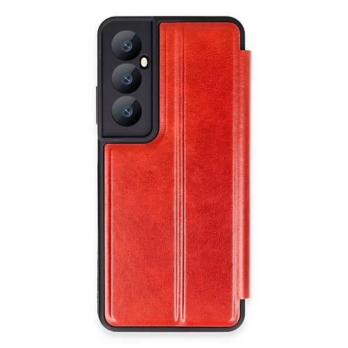 Realme C65 K�l�f Flip Cover - K�rm�z�