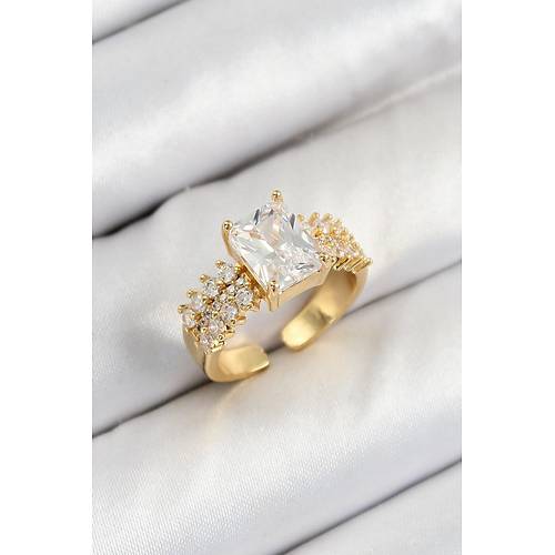 Pirin�  B�y�k Zirkon Ta�l� Model Gold Renk Kad�n Y�z�k