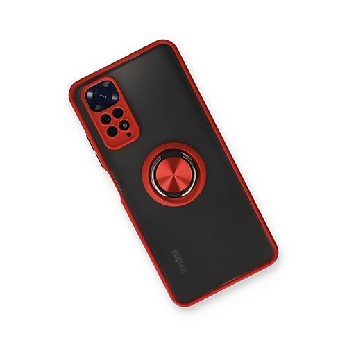 Redmi Note 11 K�l�f Montreal Y�z�kl� Silikon Kapak - K�rm�z�