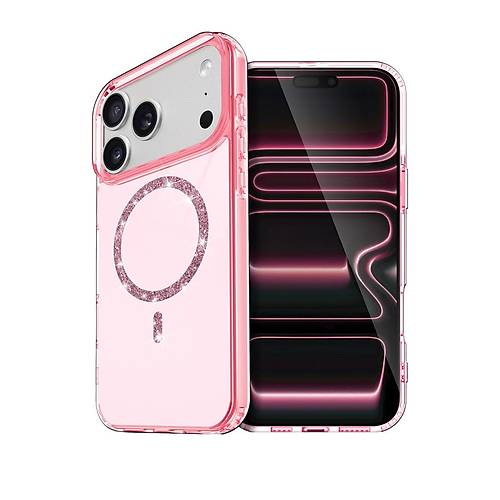 iPhone 17 Pro Live Diamond Magsafe Kapak - Pembe