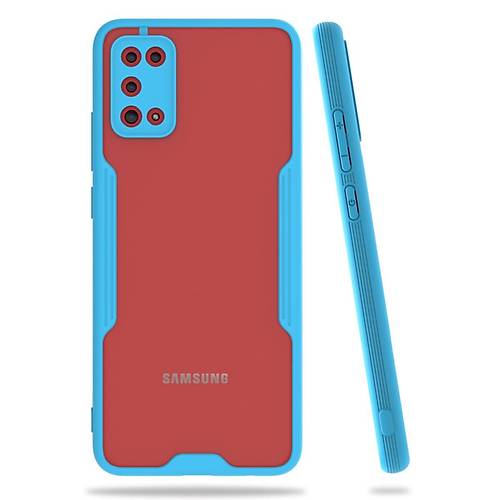 Galaxy A02S K�l�f Platin Silikon - Mavi