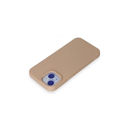 iPhone 15 K�l�f Nano i�i Kadife Silikon - Pudra