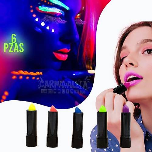 Karanl�kta Parlayan Yanan UV Neon Ruj Y�z Boyama 6 Adet 6 Renk