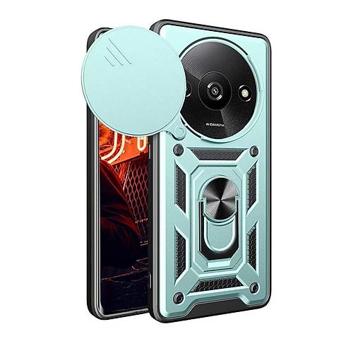 Redmi A3 4G K�l�f Pars Lens Y�z�kl� Silikon - Ye�il