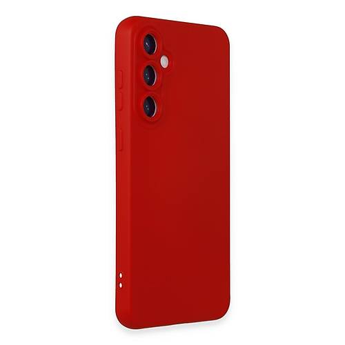 Galaxy S24 K�l�f Nano i�i Kadife Silikon - K�rm�z�