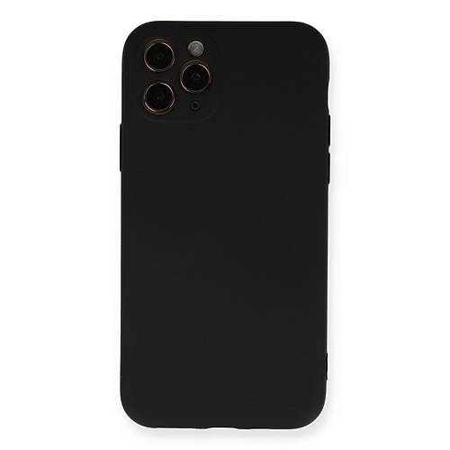 iPhone 11 Pro K�l�f Nano i�i Kadife Silikon - Siyah