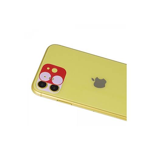 iPhone 11 Rainbow Kamera Lens Koruma Cam - K�rm�z�