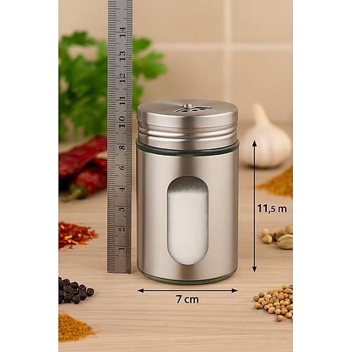 Metal Tuzluk Biberlik Baharatl�k 200 ml Gri