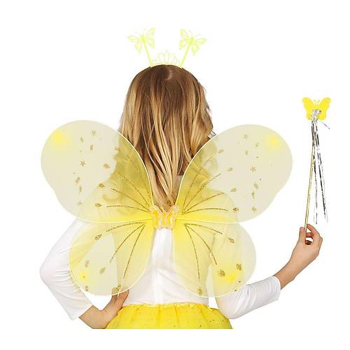 Sar� Kelebek Erkek-K�z Seti � 50 cm Kelebek Kanad�, Ta� ve Asa