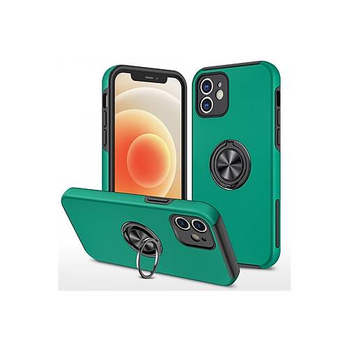 iPhone 12 K�l�f Elit Y�z�kl� Kapak - Ye�il