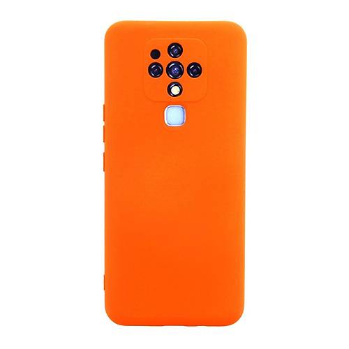 Camon 16 K�l�f Nano i�i Kadife Silikon - Turuncu