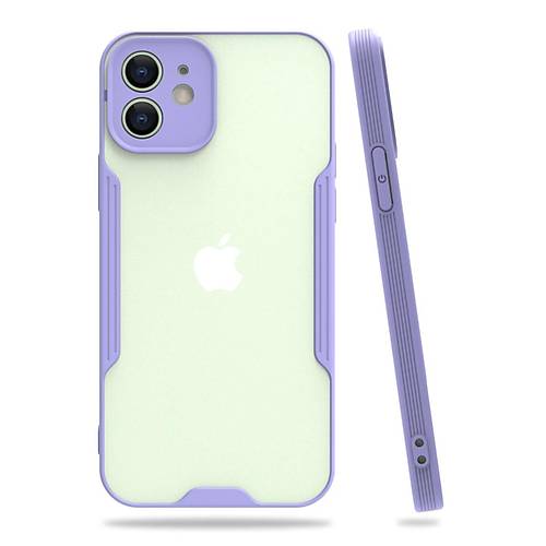 iPhone 12 K�l�f Platin Silikon - Lila