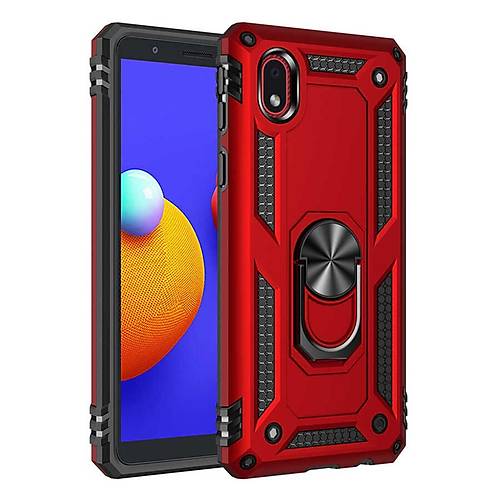 Galaxy A01 Core K�l�f Sofya Y�z�kl� Silikon Kapak - K�rm�z�