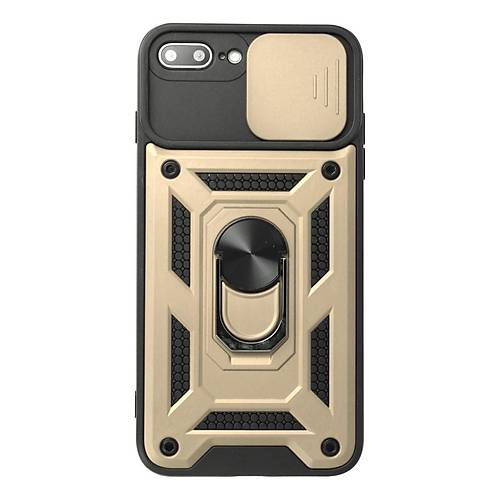 iPhone 7 Plus K�l�f Pars Lens Y�z�kl� Silikon - Gold