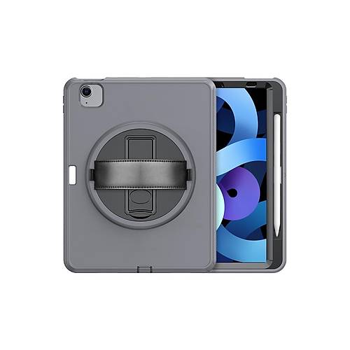 iPad 2022 10.9 (10.nesil) K�l�f Hand Strap Tablet K�l�f� - Gri
