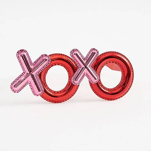 K�rm�z� Renk Xoxo Yaz�l� Parti G�zl��� 17x7 cm