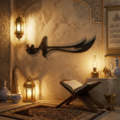 Z�lfikar Duvar Tablosu MDF Lazer Kesim Hz Ali K�l�c� Duvar S�s� �slami Dekor