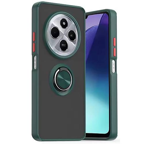 Redmi 14C K�l�f Montreal Y�z�kl� Silikon Kapak - Ye�il