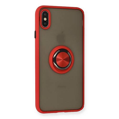 iPhone X K�l�f Montreal Y�z�kl� Silikon Kapak - K�rm�z�