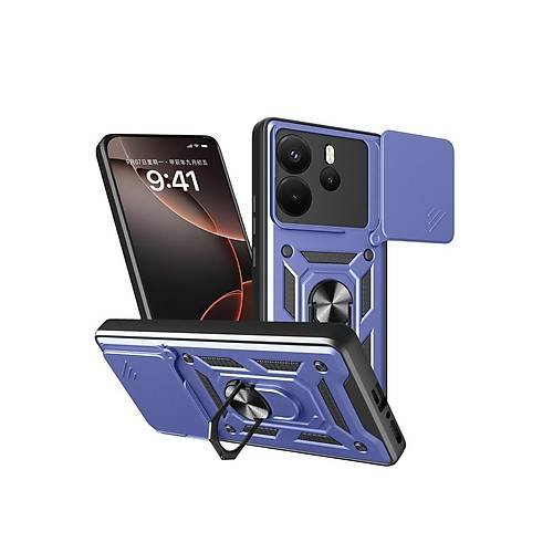 Redmi Note 14 4G Pars Lens Y�z�kl� Silikon - Lacivert
