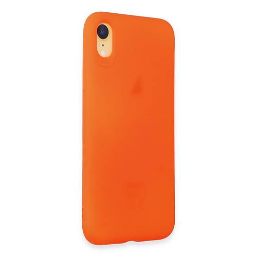 iPhone XR K�l�f First Silikon - Parlak Turuncu