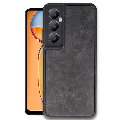Realme C65 K�l�f Aras Deri Kapak - Siyah
