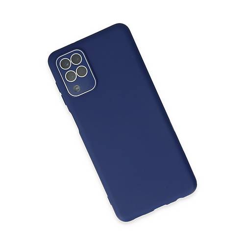 Galaxy A22 K�l�f Lansman Glass Kapak - Sky Blue