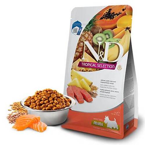N&D Tropical Selection Somonlu ve Tropikal Meyveli Mini Irk Yeti�kin K�pek Mamas� 5 Kg