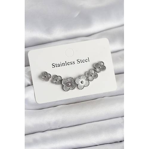 316L �elik G�m�� Renk Yonca K�pe Seti