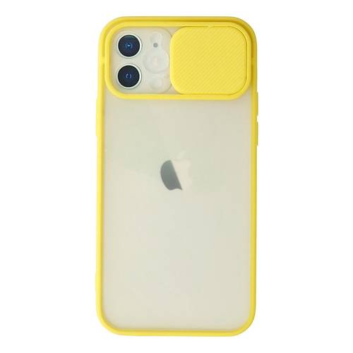 iPhone 12 K�l�f Palm Buzlu Kamera S�rg�l� Silikon - Sar�