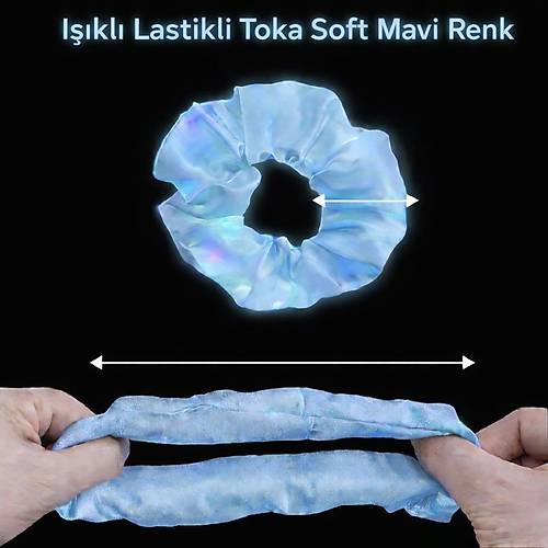 Soft Mavi Renk Led I��kl� Lastikli Sa� Tokas� - 3 Modlu Festival & Parti Sa� Tokas�
