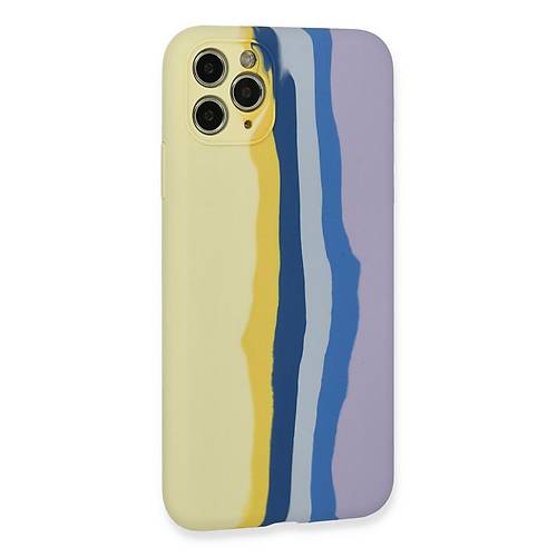 iPhone 11 Pro K�l�f Ebruli Lansman Silikon - Sar�-Lila