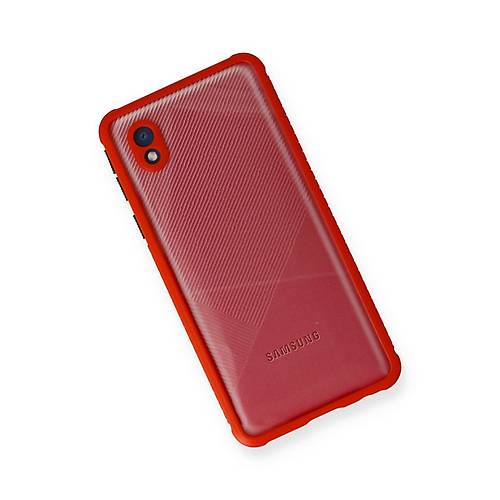 Galaxy A01 Core K�l�f Miami �effaf Silikon - K�rm�z�
