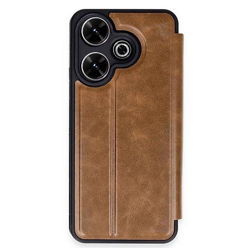 Redmi 13 4G K�l�f Flip Cover - Taba
