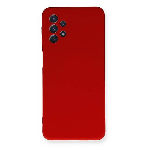 Galaxy A52 K�l�f Nano i�i Kadife Silikon - K�rm�z�
