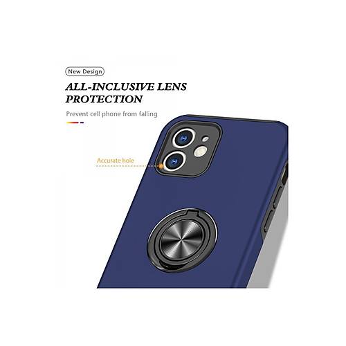 iPhone 12 K�l�f Elit Y�z�kl� Kapak - Lacivert