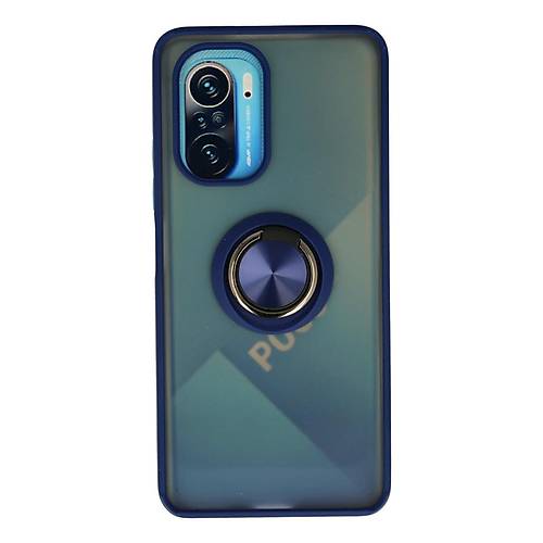 Redmi K40 K�l�f Montreal Y�z�kl� Silikon Kapak - Lacivert