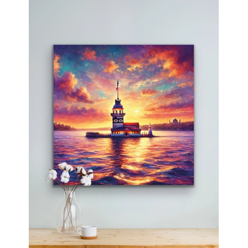 K�z Kulesi Kanvas Tablo 90x90cm