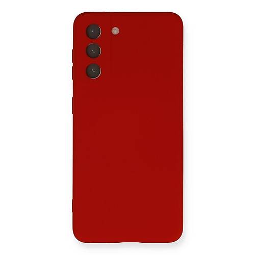 Galaxy S21 K�l�f Nano i�i Kadife Silikon - K�rm�z�