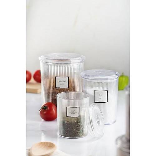 12'li Barok Yuvarlak 3 Boy Kavanoz Seti & Saklama Kab� & Erzak Kab� (4*2000 ML, 4*1000 ML, 4*500 ML)