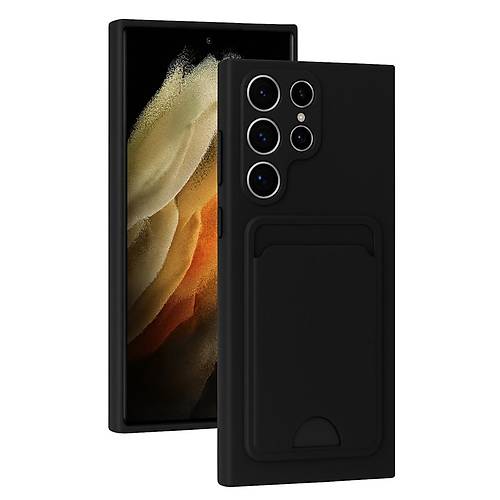 Galaxy S24 Ultra K�l�f Kelvin Kartvizitli Silikon - Siyah