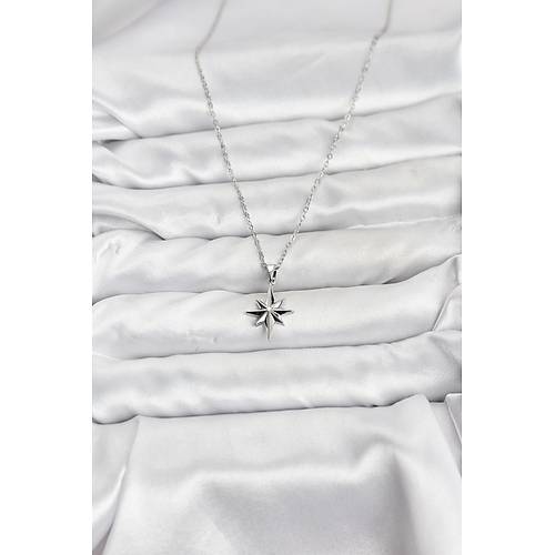 316L �elik Zincir G�m�� Renk Kutup Y�ld�z� Model Kad�n Kolye