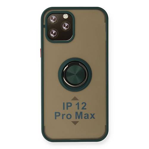 iPhone 12 Pro K�l�f Montreal Y�z�kl� Silikon Kapak - Ye�il