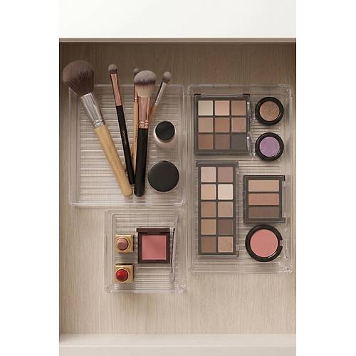 3 Par�a �effaf �ekmece ��i Makyaj Ve Tak� Organizer Seti & Mod�ler B�lmeli D�zenleyici
