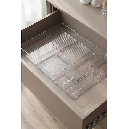 5 Par�a �effaf �ekmece ��i Makyaj Ve Tak� Organizer Seti & Mod�ler B�lmeli D�zenleyici