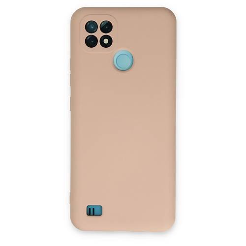 Realme C21 K�l�f Nano i�i Kadife Silikon - Pudra