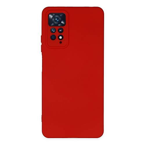 Redmi Note 11 Pro K�l�f Nano i�i Kadife Silikon - K�rm�z�