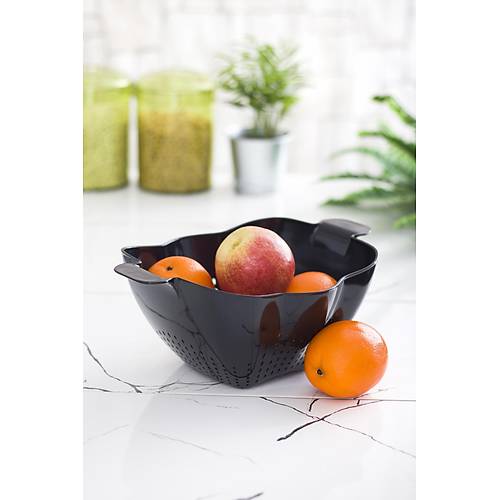 Akrilik Siyah Makarna S�zge�i & Sebze Meyve S�zge�i Siyah (32 * 23 Cm)