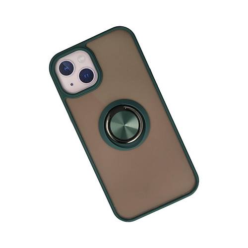 iPhone 13 Mini K�l�f Montreal Y�z�kl� Silikon Kapak - Ye�il